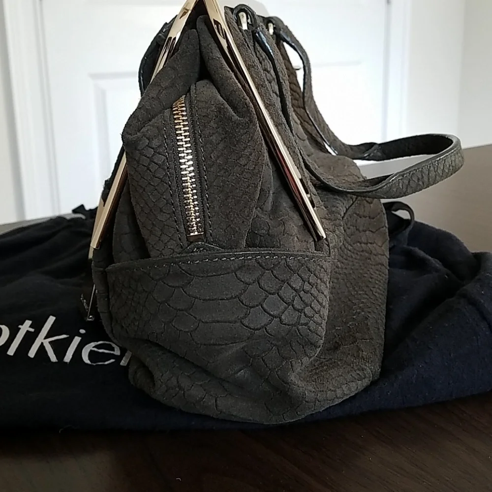 Botkier Misha Satchel snake embossing olive